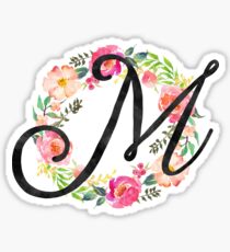 Floral M Monogram Sticker & T-Shirt - Gift For Maria Martha Sticker