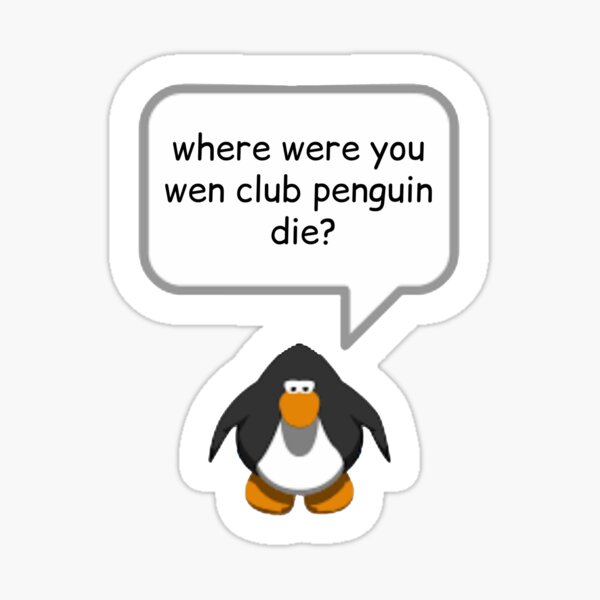 purple dancing club penguin meme sticker Sticker for Sale by misssallyb