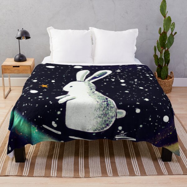 Item preview, Cute rabbit wandering around in space-Edited AI generated art designed and sold by Frostp.