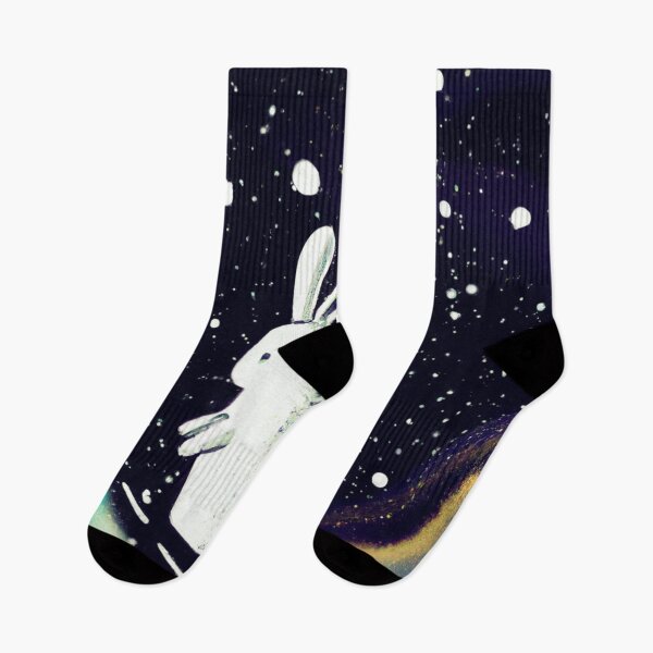 Item preview, Cute rabbit wandering around in space-Edited AI generated art designed and sold by Frostp.