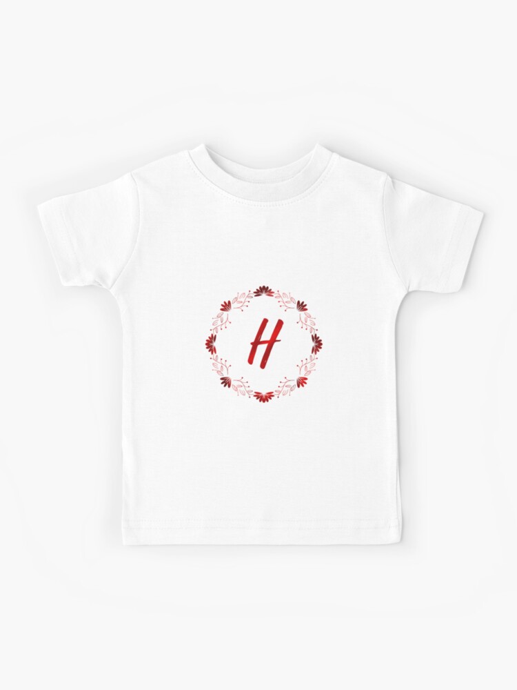 H initial red flowers monogram - letter h / alphabet h / initial H