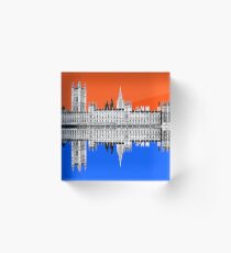 Palace Of Westminster - Orange Acrylic Block