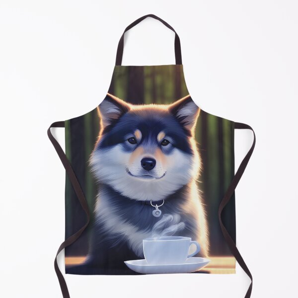 Item preview, Finnish Lapphund Lappie with a mug cup of morning coffee designed and sold by akwl-design.