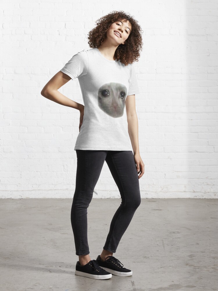 Crying Teary Eyed Sad Cat Meme T Shirt For Sale By Cleverjane Redbubble Sad Cat T Shirts 1454