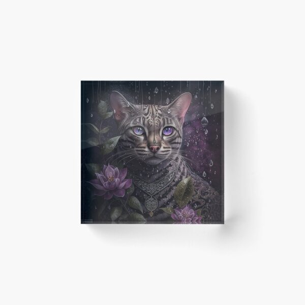 Aperçu de l'œuvre Chat du Bengale dans la jungle pluvieuse créée et vendue par Nocturne Paws.