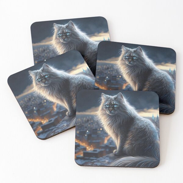 Item preview, Siberian Cat And A Glowing City designed and sold by Nocturne  Paws.