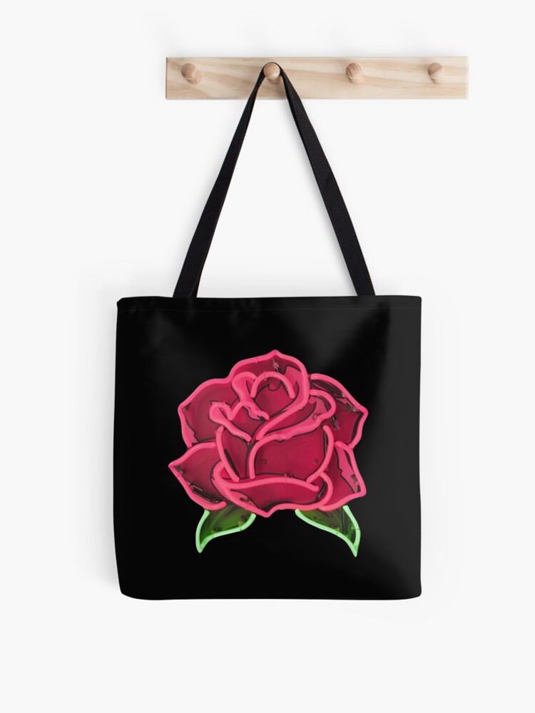 Neon Rose Tote Bag for Sale by StyleandCoffee