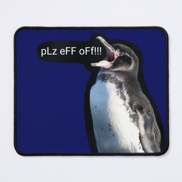 Item preview, Galapagos Penguin Plz Eff Off (Dark Blue #060D5B background) designed and sold by SBPenguins.