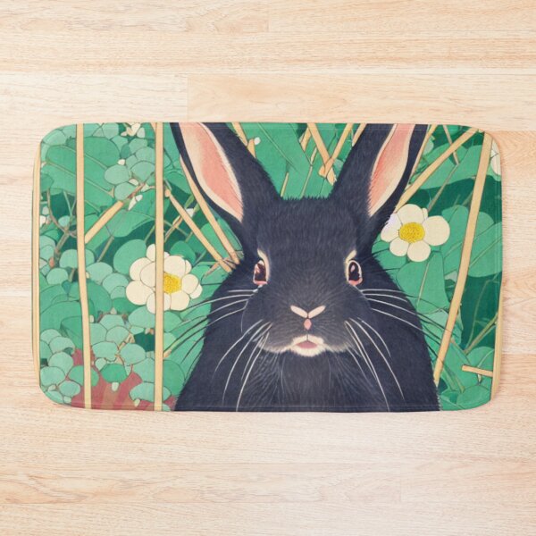 Item preview, Flower Journey with the Cottagecore Black American Fuzzy Lop Rabbit Sunny Day designed and sold by wigobun.