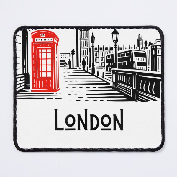 Item preview, Big Ben London Hand Drawn with Red Telephone Box designed and sold by WaterDavenport.