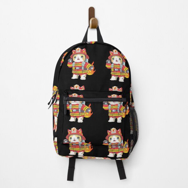 Item preview, Cat Firefighter Cartoon Anime Style Colorful Animal designed and sold by AnimalArtPhotos.