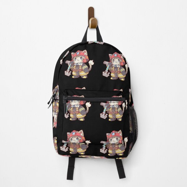 Item preview, Firefighter Cat Cartoon Anime Style Animal designed and sold by AnimalArtPhotos.