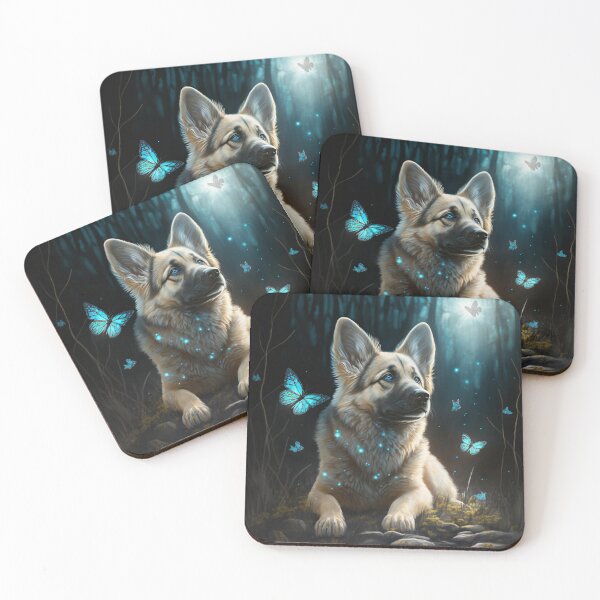 Item preview, Wolfdog And Butterflies designed and sold by Nocturne  Paws.