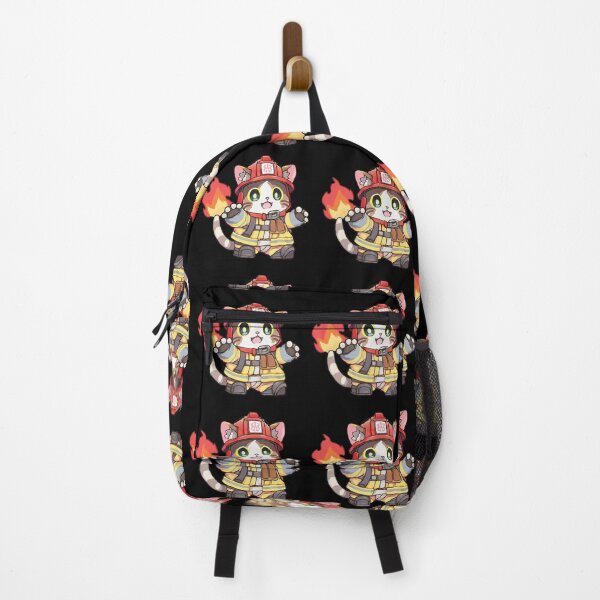 Item preview, Cute Cat Fireman Cartoon Anime Style Animal designed and sold by AnimalArtPhotos.