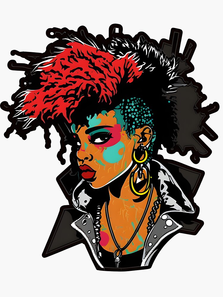 Retro 80's Punk rock Girl Queen sticker Sticker for Sale by PanikAngst