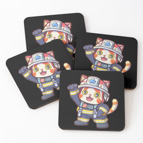 Item preview, Firefighting Cat Cartoon Anime Style Animal designed and sold by AnimalArtPhotos.