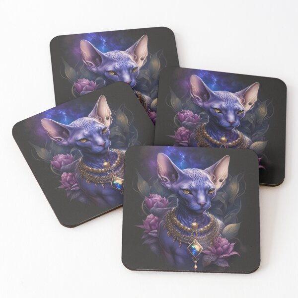 Item preview, Mauve Glow Sphynx Cat Gothic Art designed and sold by Nocturne  Paws.