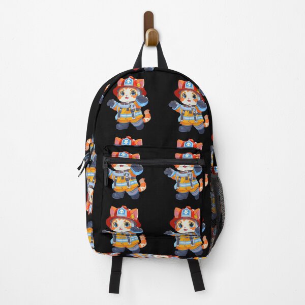 Item preview, Cute Firefighting Cat Cartoon Anime Style Animal designed and sold by AnimalArtPhotos.