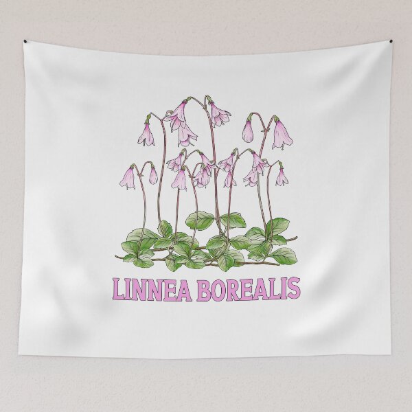 Item preview, Nordic Wildflower Linnea Borealis Twinflower Pretty Pink Flowers floral designed and sold by funnytshirtemp.