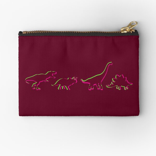 Neon Dinosaur (dark) Zipper Pouch