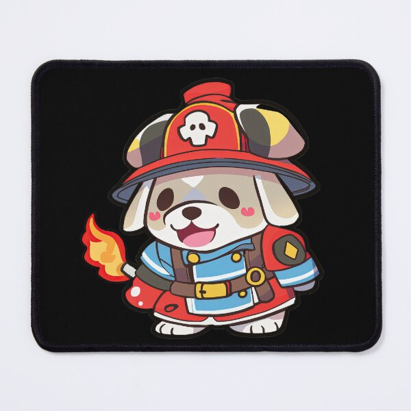 Item preview, Cute Firefighting Dog Cartoon Anime Style Animal designed and sold by AnimalArtPhotos.