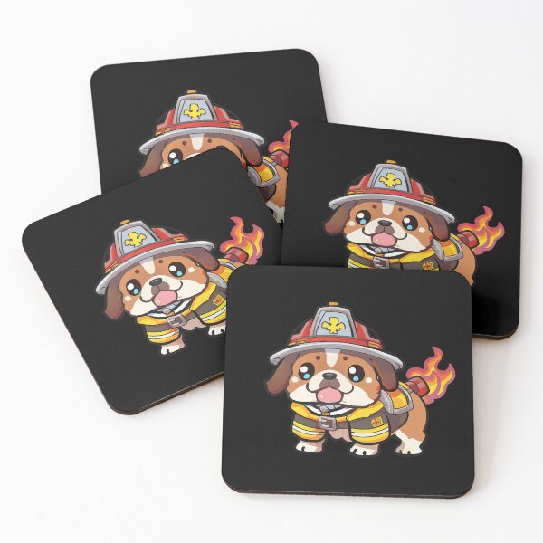 Item preview, Dog Fireman Cartoon Anime Style Animal designed and sold by AnimalArtPhotos.