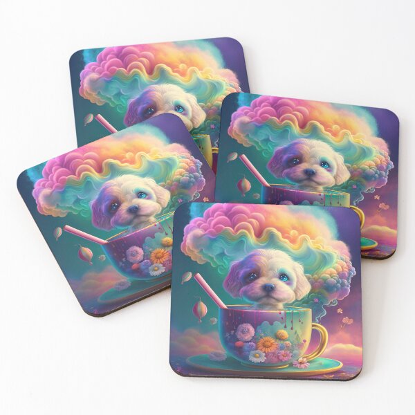 Item preview, Rainbow dog latte designed and sold by MANGA Crusade.