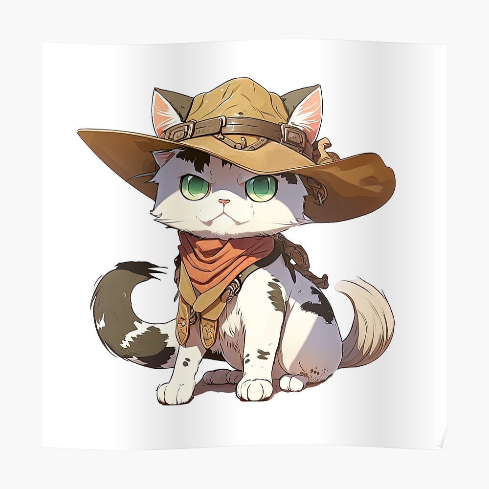 Cat Police Officer Cartoon Anime Style Animal Sticker for Sale by  AnimalArtPhotos