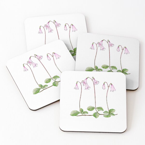 Item preview, Nordic Wildflower Linnea Borealis Twinflower Pretty Pink Flowers floral designed and sold by funnytshirtemp.