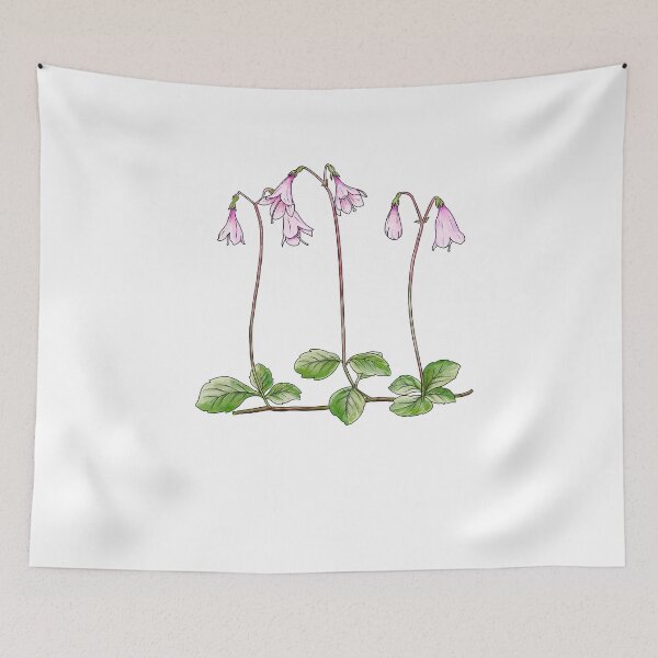 Item preview, Nordic Wildflower Linnea Borealis Twinflower Pretty Pink Flowers floral designed and sold by funnytshirtemp.