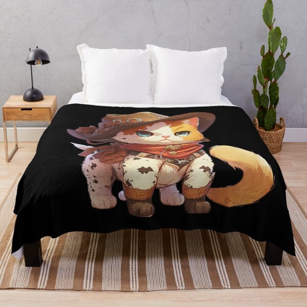 Item preview, Cute Cowboy Cat Cartoon Anime Style Animal designed and sold by AnimalArtPhotos.
