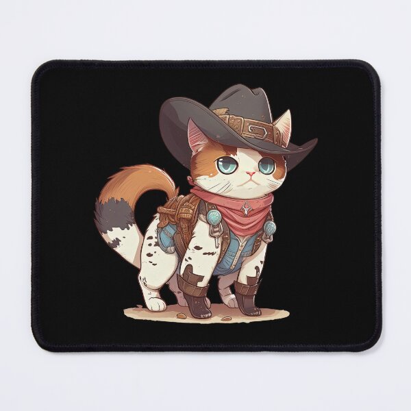 Item preview, Cute Cowboy Cat Cartoon Anime Style Animal designed and sold by AnimalArtPhotos.