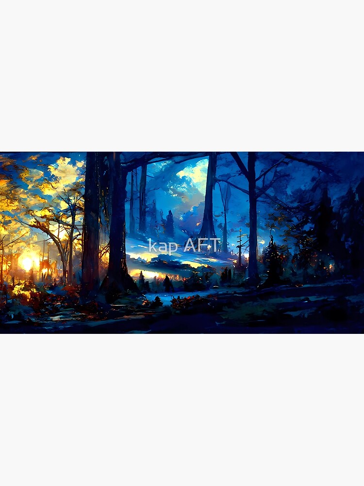 Thumbnail 2 of 2, Greeting Card, Forest Twilight blue color tune. designed and sold by kap-c.