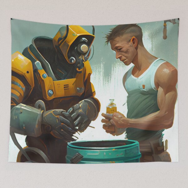 Item preview, Conversing Over a Wrench and Honey Digital Painting designed and sold by CodeAndColors.