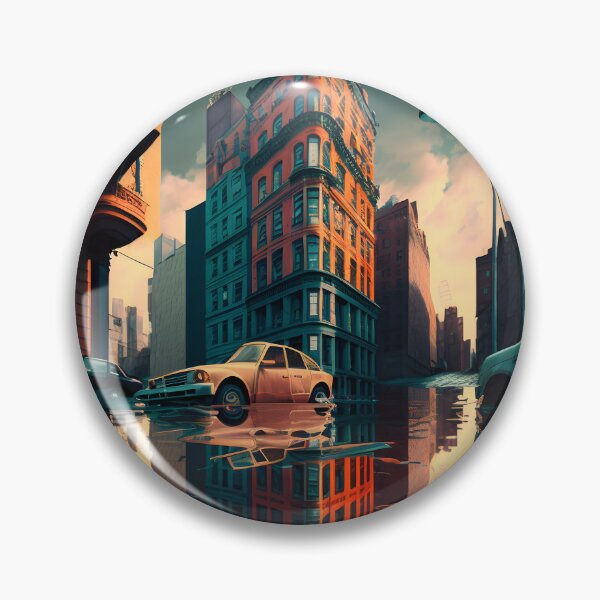 Item preview, Flooded City - AI Art designed and sold by AgitProPrints.