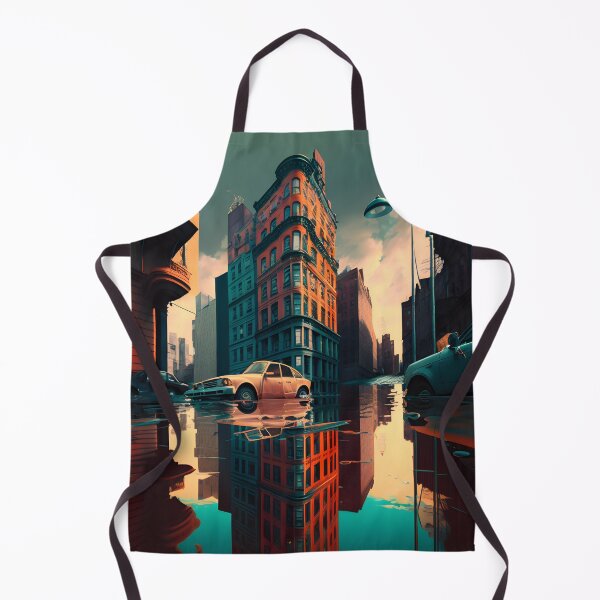 Item preview, Flooded City - AI Art designed and sold by AgitProPrints.