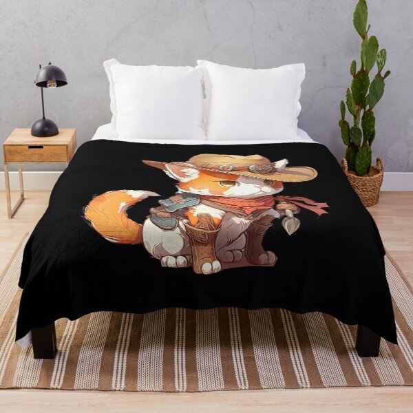 Item preview, Cowboy Kitten Cartoon Anime Style Cat Animal designed and sold by AnimalArtPhotos.