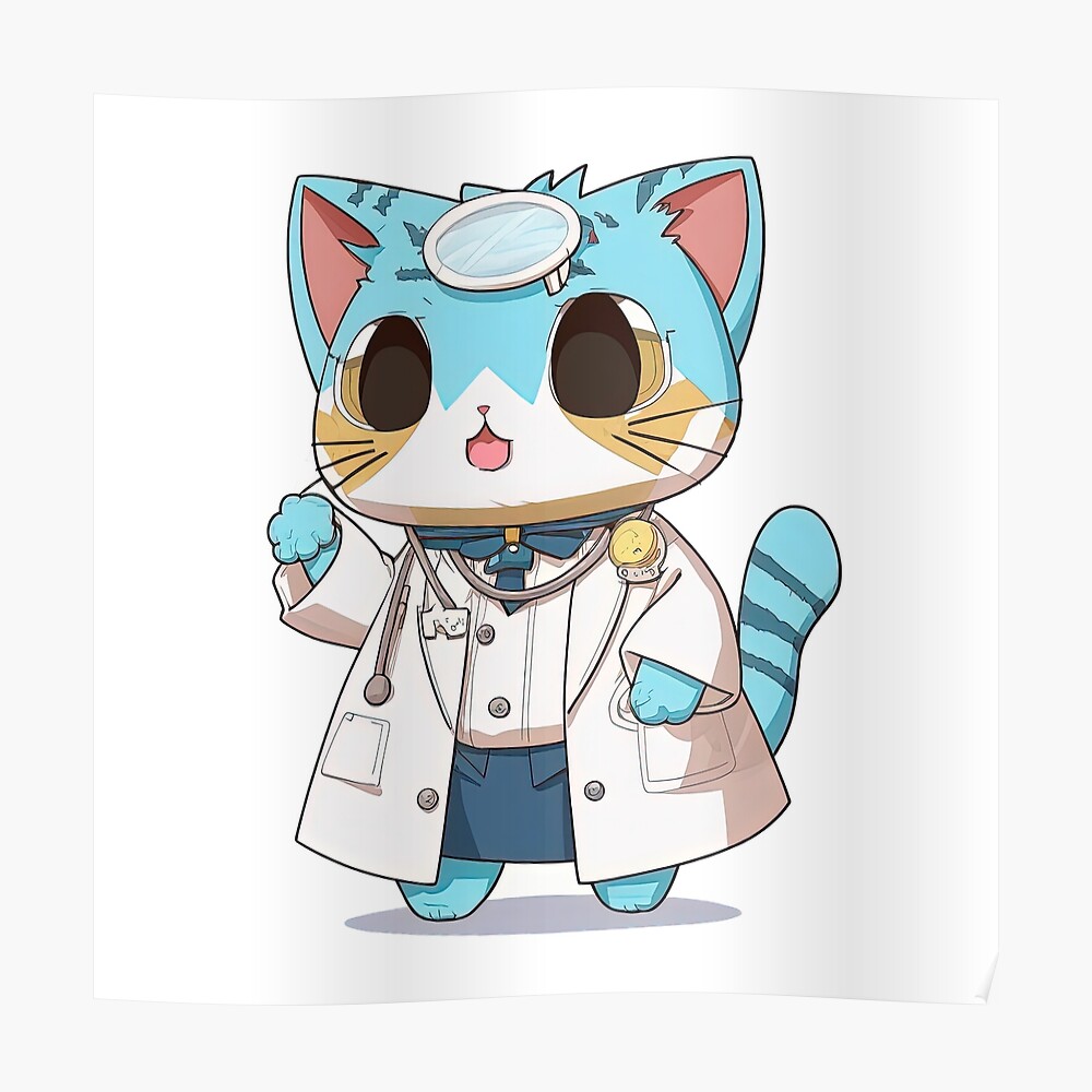 Cat Police Officer Cartoon Anime Style Animal Sticker for Sale by  AnimalArtPhotos