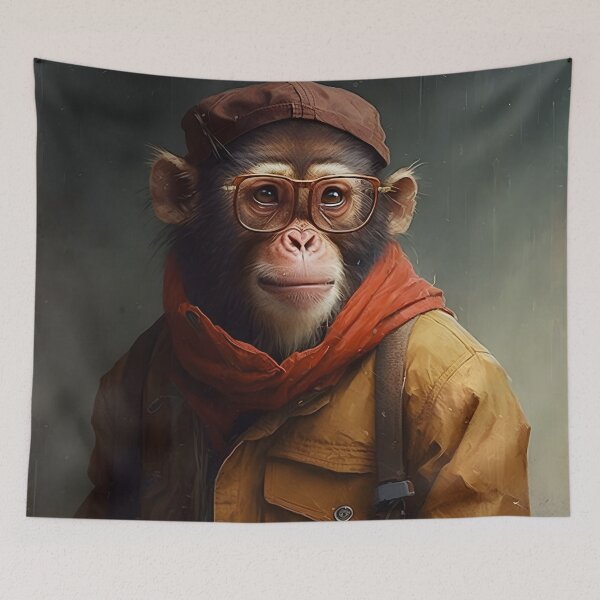 Item preview, Hipster Monkey in rain designed and sold by AgitProPrints.