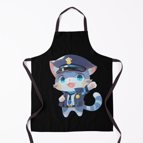 Item preview, Cute Cat Police Officer Cartoon Anime Style Animal designed and sold by AnimalArtPhotos.