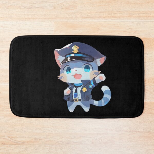 Item preview, Cute Cat Police Officer Cartoon Anime Style Animal designed and sold by AnimalArtPhotos.
