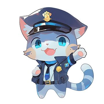 cat police chase funny | Art Print