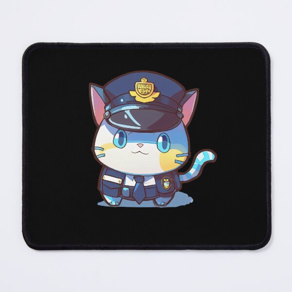 Item preview, Cat Police Officer Cartoon Anime Style Animal designed and sold by AnimalArtPhotos.
