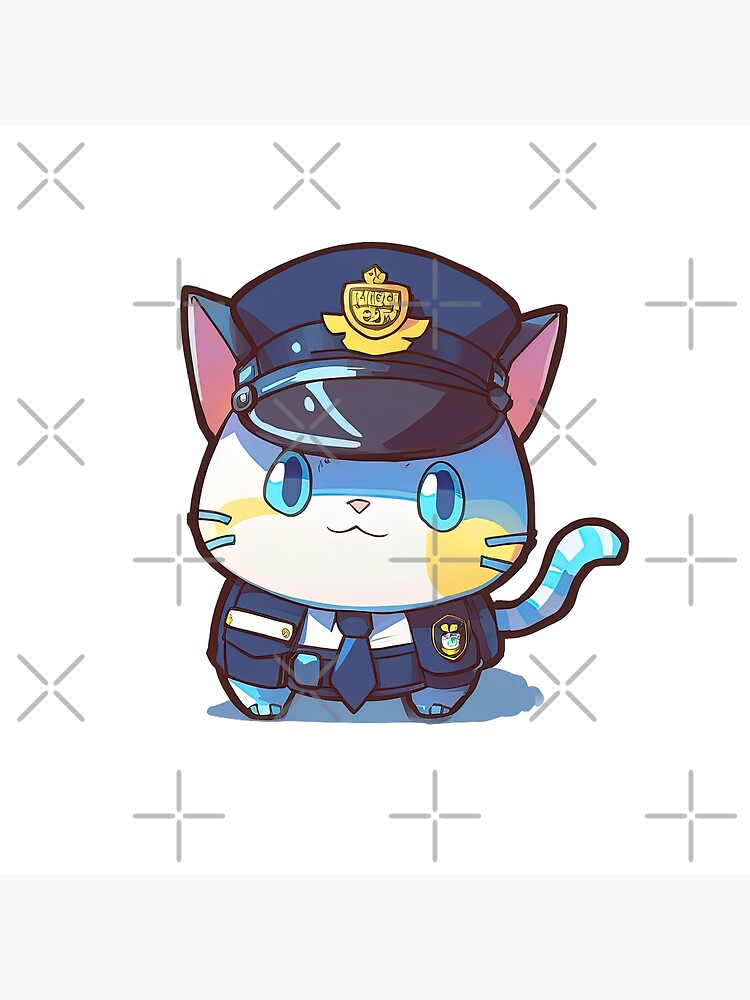 Police cat in uniform Sticker for Sale by AnimalArtPhotos