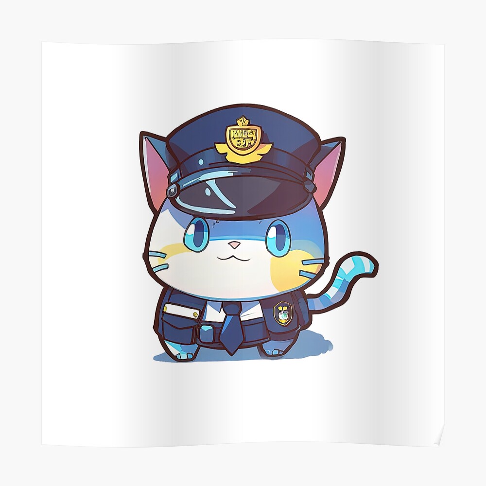 Officer police cat Sticker for Sale by AnimalArtPhotos