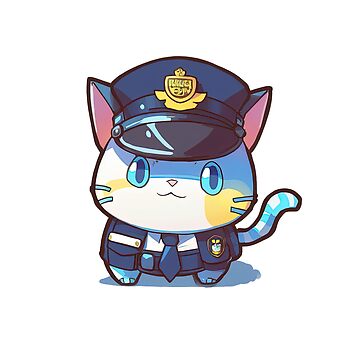 Cat Police Officer Cartoon Anime Style Animal Sticker for Sale by  AnimalArtPhotos