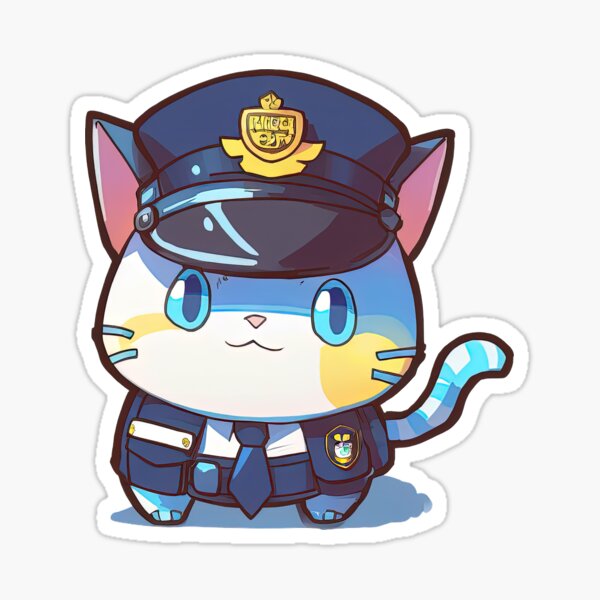 Cat police service Sticker for Sale by AnimalArtPhotos in 2023