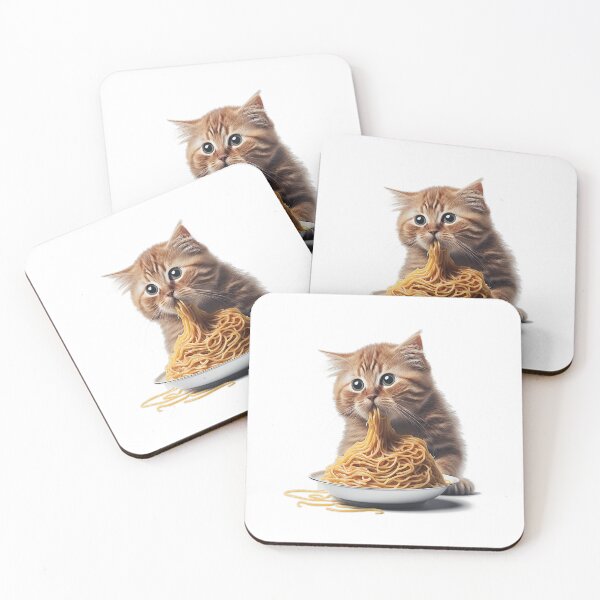 Item preview, Cat eating spaghetti designed and sold by Lobory.