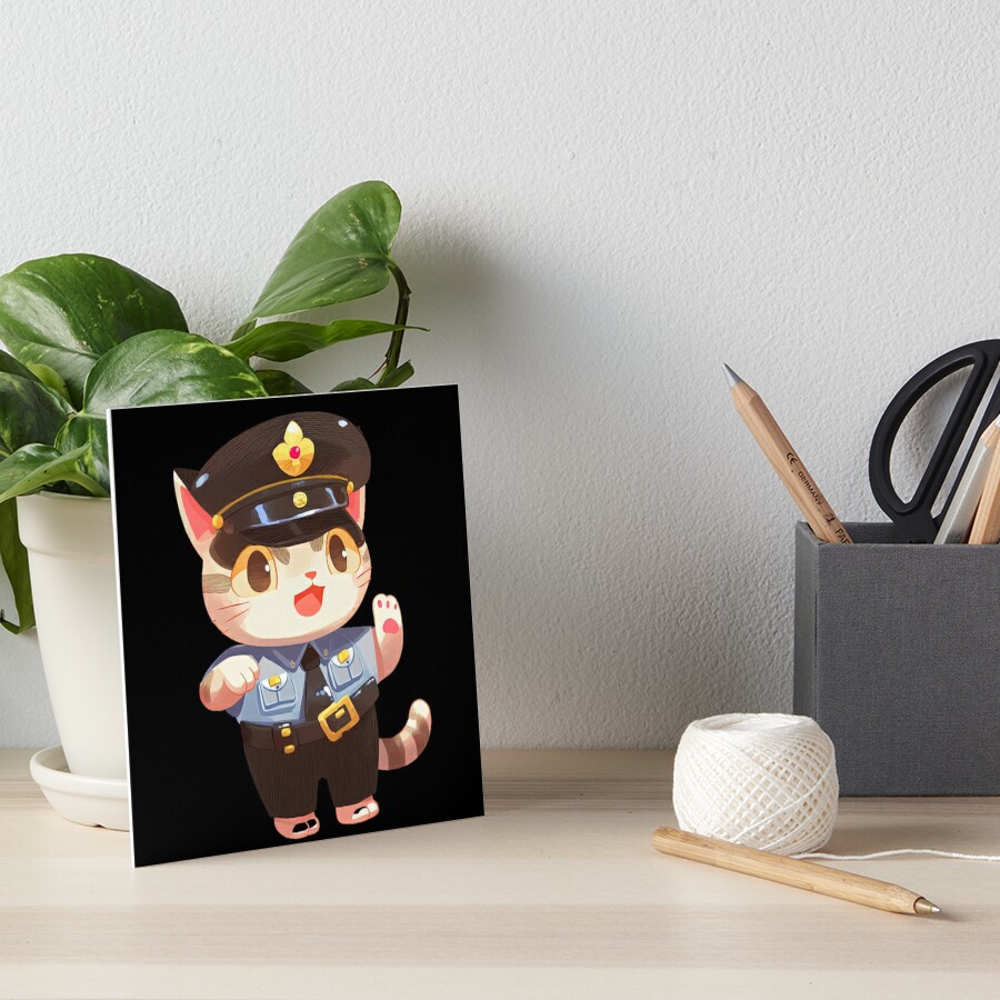 Cat Police Officer Cartoon Anime Style Animal Sticker for Sale by  AnimalArtPhotos