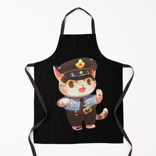Item preview, Police Cat Officer Cartoon Anime Style Animal designed and sold by AnimalArtPhotos.